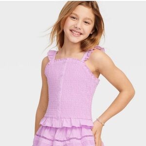 ROLLER RABBIT X TARGET Girl's Adaptive Smocked Tank Top in Lavender Size XS